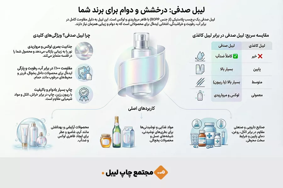 انفوگرافیک لیبل صدفی